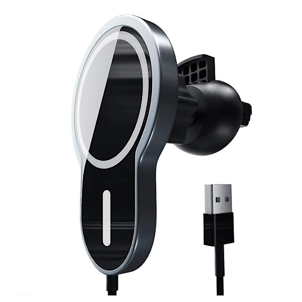 15W Magnetisk Trådløs Billader, Qi Telefonholder Feste QC Hurtiglading