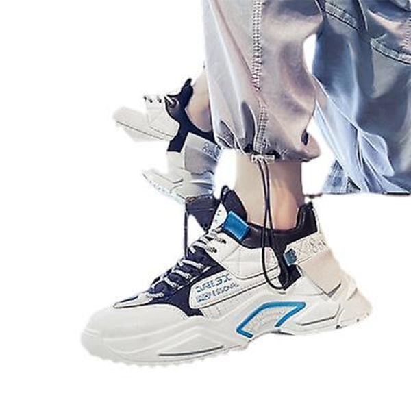 Sportskor som andas Trendiga skor för män increased white blue 41