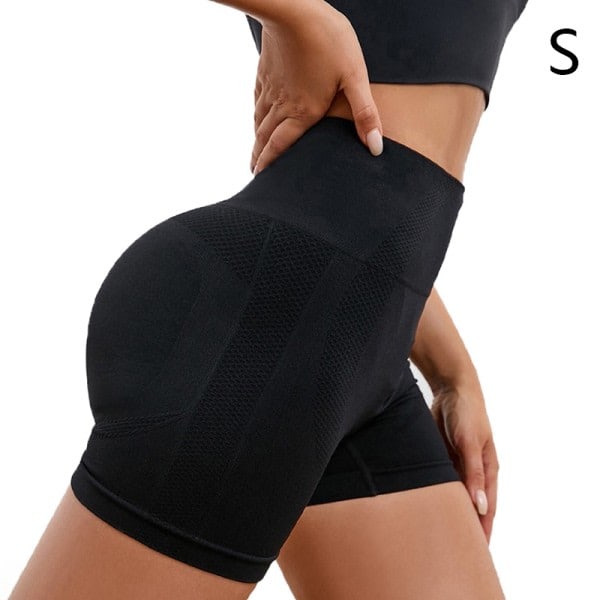 Shorts för kvinnor, tränings- och gymshorts, rynkade shorts bak, booty shorts, Skims svart S CDQ