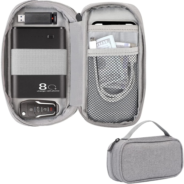 Rejse kabel organizer taske pose elektronisk tilbehør bæretaske bærbar vandtæt Grey-new pattern