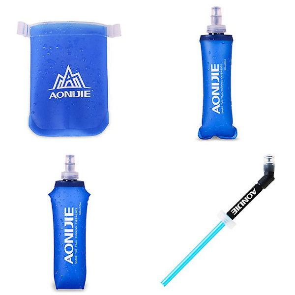 170ml/250ml/500ml Vattenflaska Med Sugrör Mjuk Vikbar Resa Cykling Löpning Vandring Camping 250ml