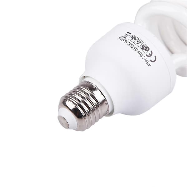 [LCS]3x Compact E27 220v 5500k 45w Photo Studio Bulb Video Photography Daylight Lamp White