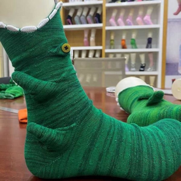 Stickade Krokodilsockor för Kvinnor/Män Kreativa Djurformade Ankelsockor Vintervarma Inomhusgolv