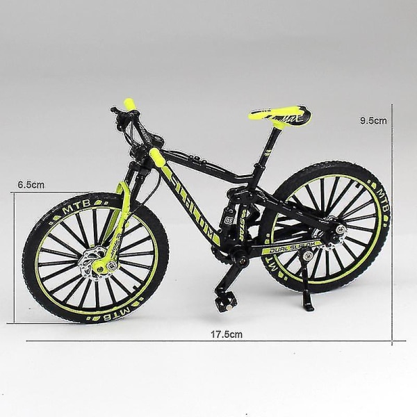 Cykelmodell i legering, gjuten metall, finger mountainbike, leksak för tävling Green