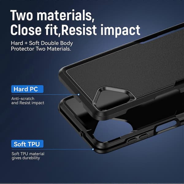 [LCS] Til Samsung Galaxy A06 5G Deksel PC+TPU Militærgradert Fallbeskyttende Telefondeksel Multicolor Black