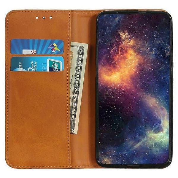 [LCS] Kompatibel med Samsung Galaxy A17 Cover Splitlæder Flip Wallet Telefoncover Brown