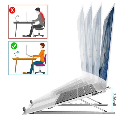 [LCS] Bærbar computerstander, Cheflaud justerbar ventileret bærbar PC i aluminium