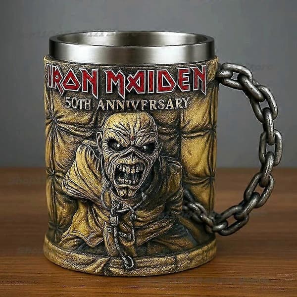 [LCS] Iron Maiden 50th Anniversary Stainless Steel Coffee Cup, Mug Decoration A A 301-400ml