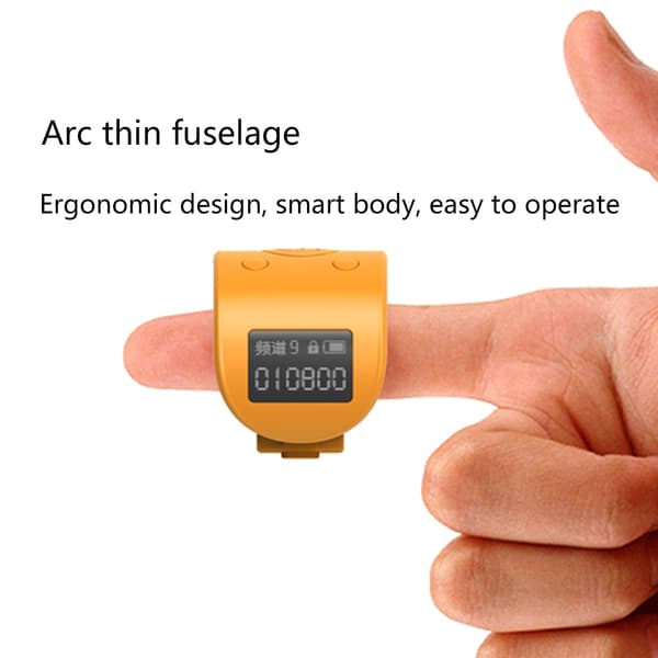 Mini Digital LCD Elektronisk Fingerring Håndtæller 9 Cifre-WELLNGS Red