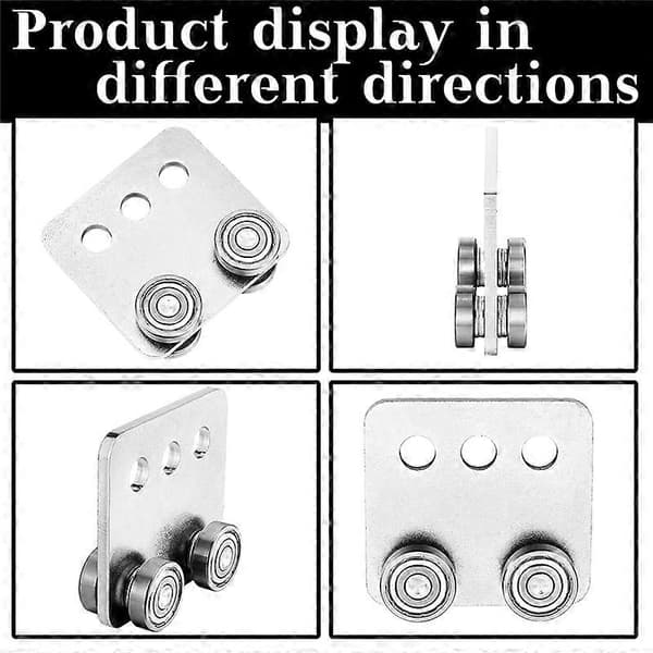 [LCS] 4-Wheel Trolley Assembly Roller Trolley Stable Welded Channel Roller for 1-5/8 Inch Wide Support Channel Silver