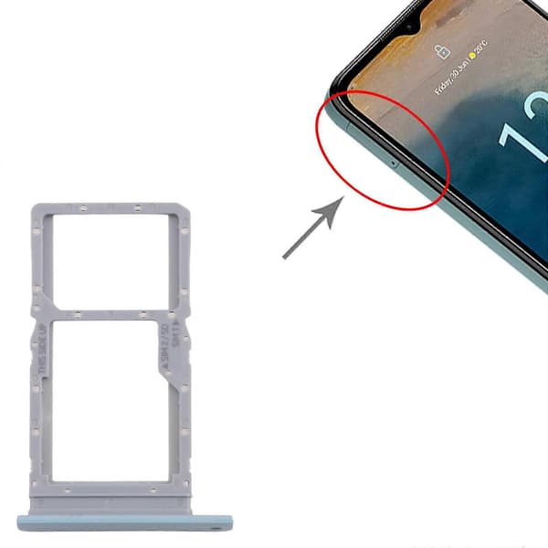 För Nokia G22 KOMPATIBEL SIM-kortshållare + SIM-kortshållare / Micro SD-kortshållare (Blå) Blue