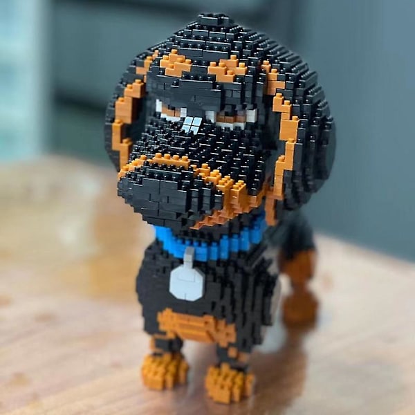 2100 st 16014 populär tecknad hund mini tax modell block byggklossar leksaker för barn presenter hund husdjur byggklossar 16013 no box