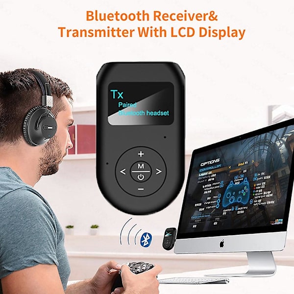 Bluetooth 5.0 Audio Mottaker Sender Edr Aux 3.5mm 3.5 Jack Usb Trådløse Adaptere Dongle For Bil Tv Pc Høyttaler