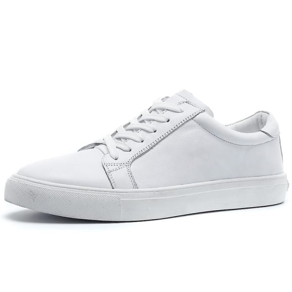 Platta Casual Sneakers i läder som andas White 43