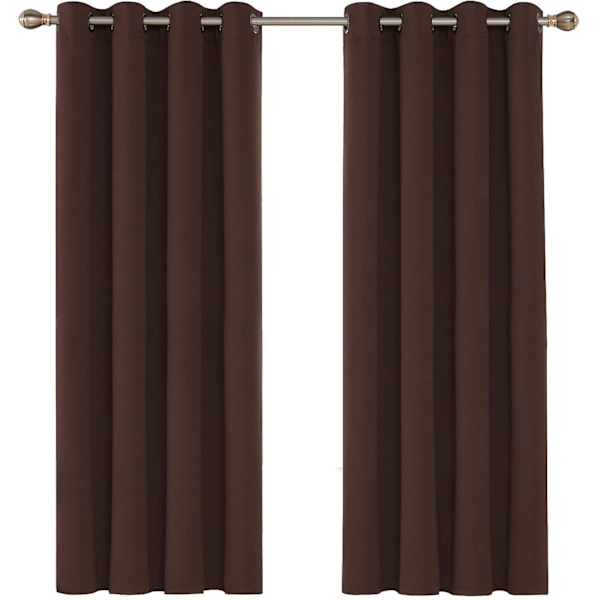 Pimennysverhot 117 x 137 cm, lämmöneristysverhot, 2 kpl Brown
