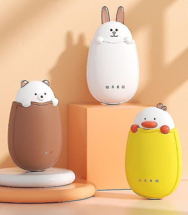 [LCS] Mini elektrisk smart håndvarmer, USB mobil strømbank rosa white