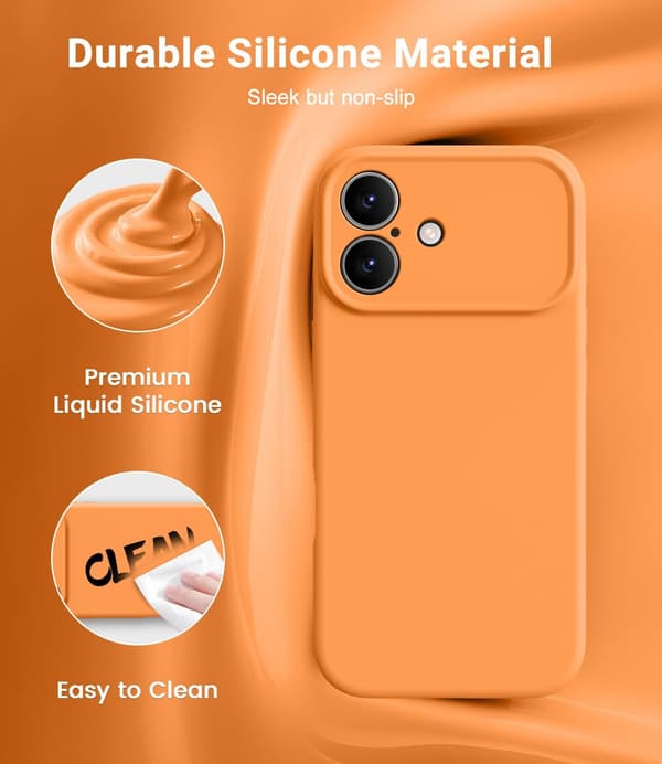 [LCS] Magnetisk silikonecover til iPhone 17 Pro Max | MagSafe-kompatibel | Orange iPhone 17 Pro Max iPhone 17 Pro Max Orange