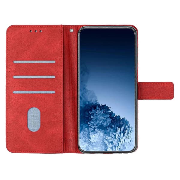 För Samsung Galaxy S21+ 5G Mandala präglat flip-läderfodral Red