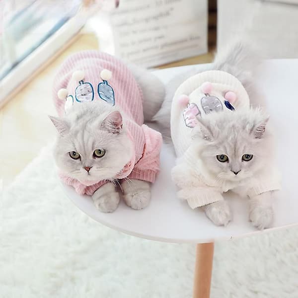 Katt Hund Kläder Tjockare Varma Julkläder Pink S