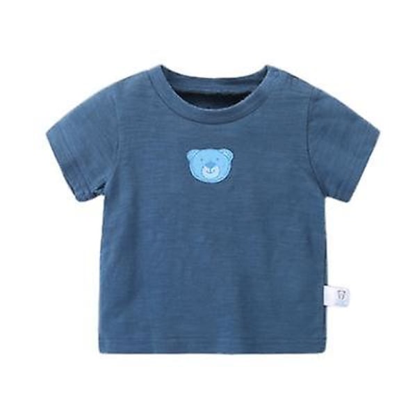 Baby Slub Cotton Boy Kortärmad T-shirt Cow blue 90cm