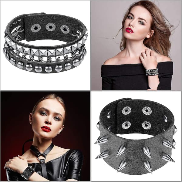 [LCS]st Punk Nitarmband Läder Nitarmband Manschett