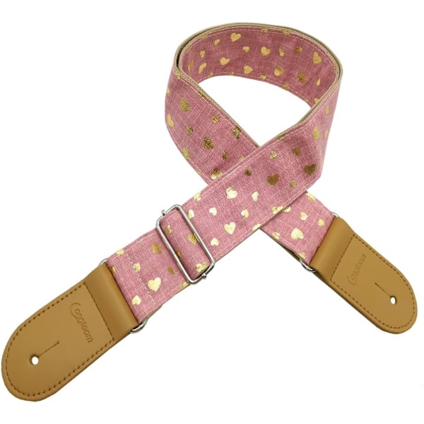 [LCS] Gitarrband för flickor, rosa bomullsband med hjärtmönster, elgitarr och akustisk gitarr, bas, musiktillbehör