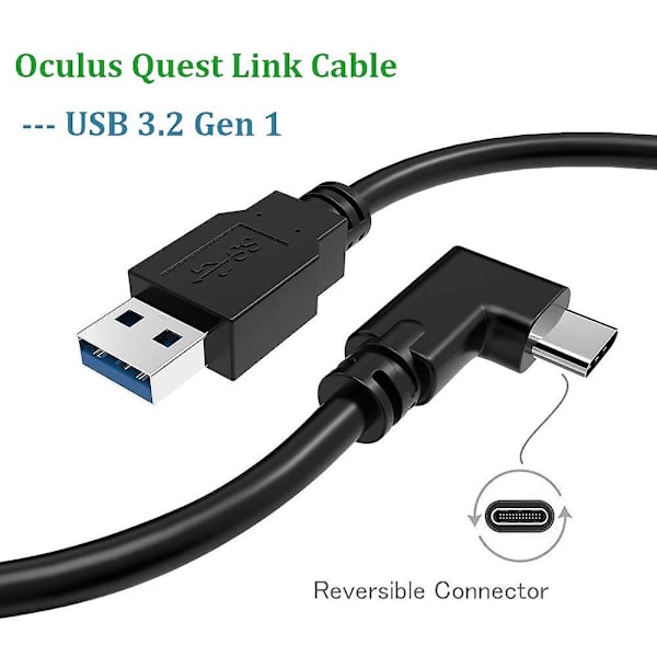 Est Link-kabel 4,8 meter Höghastighetsdataöverföring och snabbladdning USB C-kabel Kompatibel med Oculus Quest-headset och speldatorer