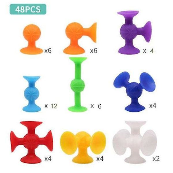 [LCS]Sugleksaker för barn - sugkoppsleksaker 48pcs