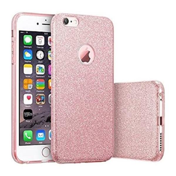 Stötsäkert glänsande rosa glitter silikonskal kompatibelt med Iphone 7/8 / SE