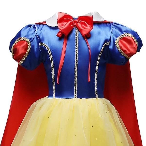 Sommarprinsessklänning för flickor Snövit Cosplay Kostym Puffärm Barnklänning Barnkalas