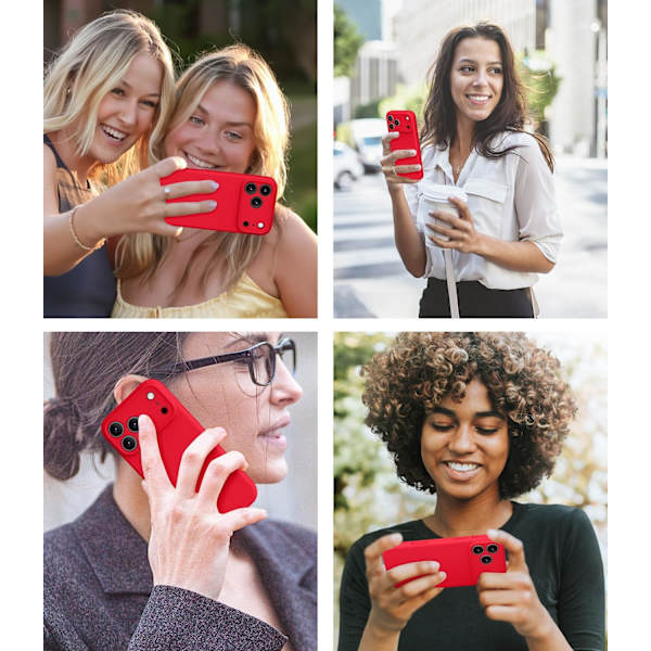 [LCS] MagSafe-compatible case for iPhone 17 Pro, liquid silicone case with microfiber lining (red) iPhone 17 Pro iPhone 17 Pro Rouge