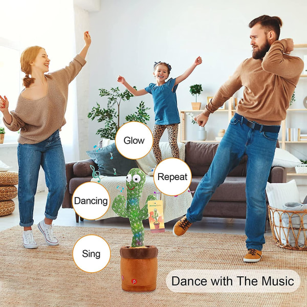 Dansende Kaktus Legetøj Genopladelig Elektronisk Ryste Dansende Plys T