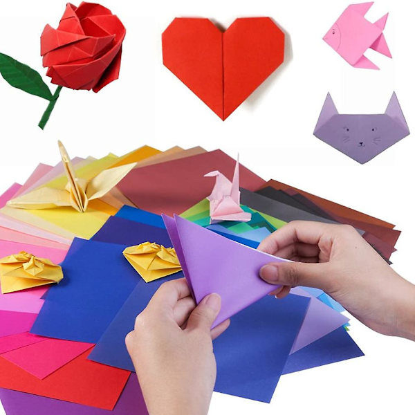 100 ark origamipapper 20x20cm 8 tum Livfulla färger Kompatibelt med konst- och hantverksprojekt