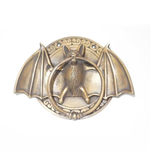 [LCS] Solid messing retro flaggermusdørhammer Kraftig dørhammer Hjemmedørdekorasjon Coppery