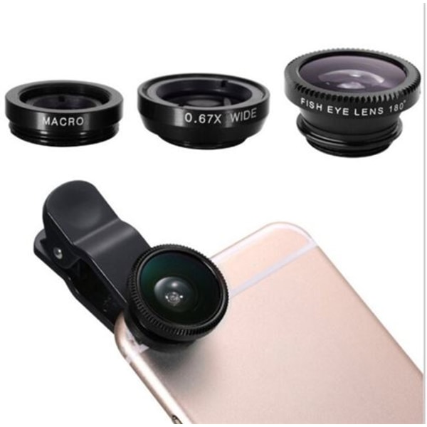 3 i 1 klämlins för XIAOMI Mi A2 Universal Smartphone Macro F