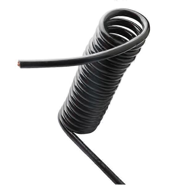 XHX Strand infällbar spiralfjäder expanderbar strömkabel, svart strömkabel, 3m