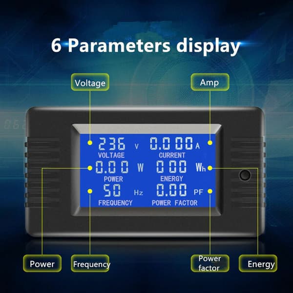 Åben og Luk CT 100A AC Strømstyringsmåler Digital Display Voltmeter Amperemeter Strømfrekvensmåler Spændingsfaktor med Split CT