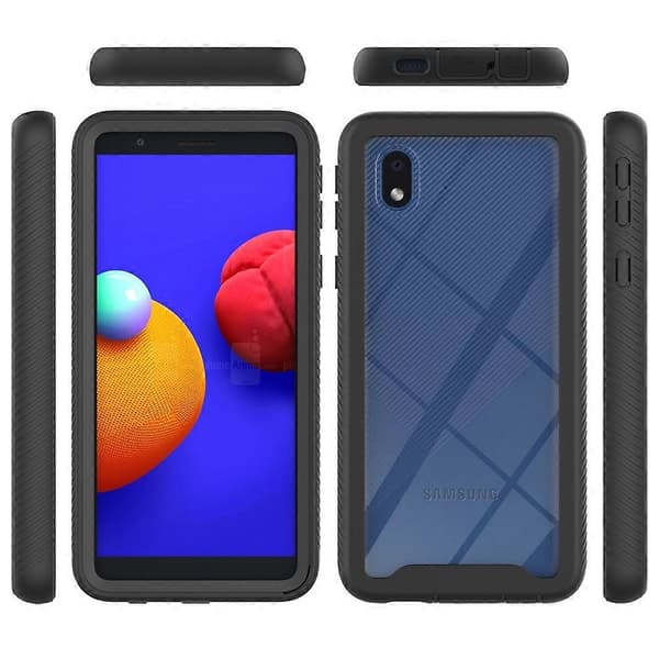 Samsung Galaxy A01 Core / M01 Core Starry Sky Solid Color -sarjan iskunkestävä PC + TPU suojakotelo Red
