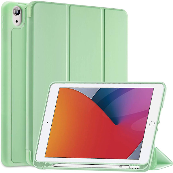 Yhteensopiva Ipad Air 4. sukupolven kotelon 2020 kanssa kynätelineellä, Ipad Air4 10,9 tuuman kotelo, iskunkestävä Smart Shell green