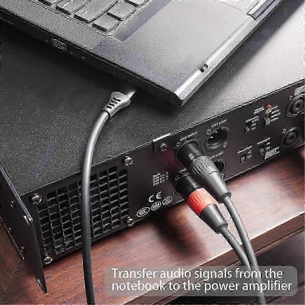 USB til dobbelt XLR han-lydkabel, USB-lydkonverterkabel til stereooutput, velegnet til forstærkere og mixere 100Cm