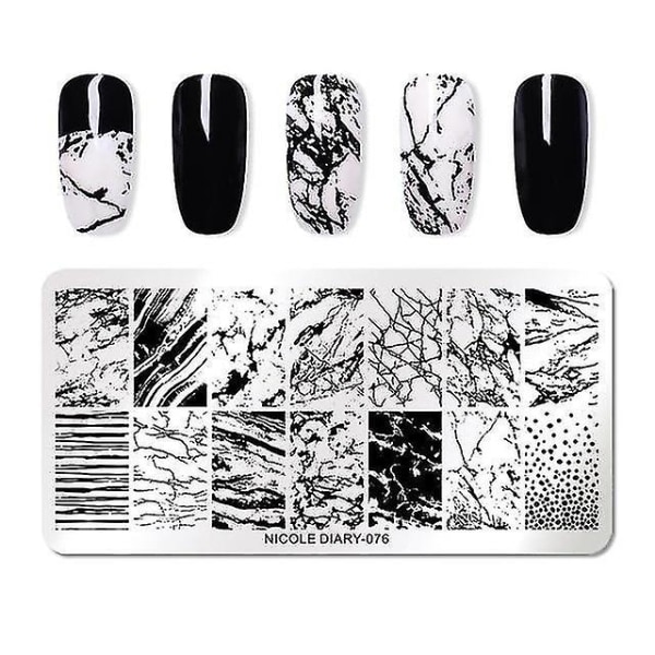 Nail art kit tillbehör spik stämpling marmor plattor bild stam