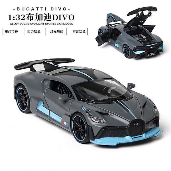 1:32 Bugatti Veyron metalliseos automalli lelu (harmaa)
