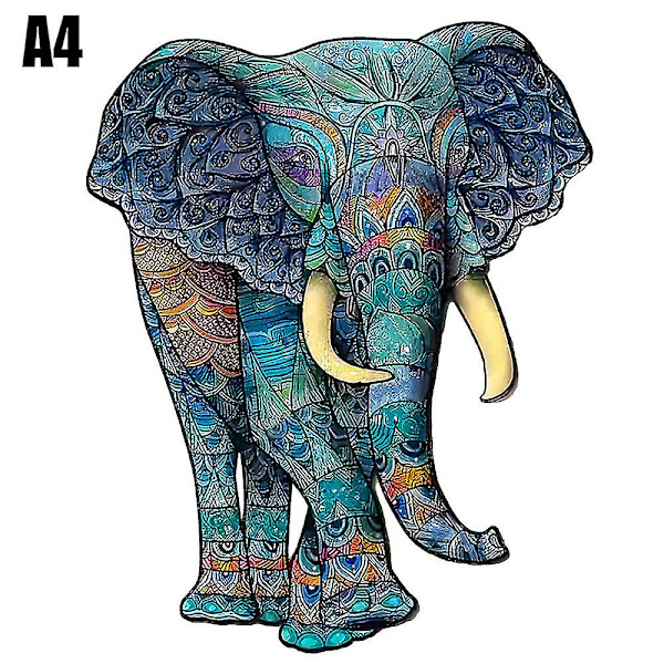 Puinen palapeli aikuisille lapsille eläimen muotoinen palapeli perhelelut lahja A4 elephant