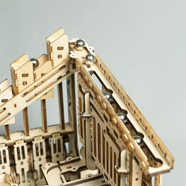 Marble run 3d trä pussel berg-och dalbana mekanisk modell själv