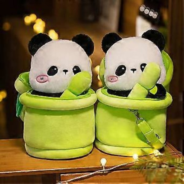 Söt Panda Plyschleksak Bambupinne Panda Mjuk Kramleksak Plyschleksaker Heminredning Födelsedag Julklappar till Barn Flickor Pojkar (Ryggsäck)