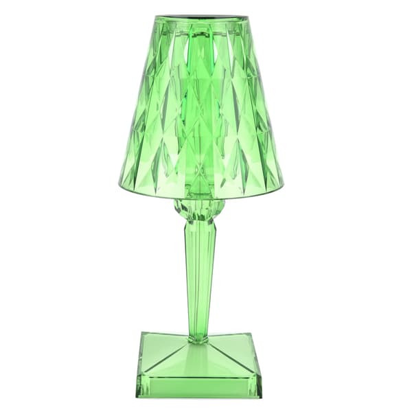 [LCS]LED Crystal Table Lamp with Transparent Prism, Dimmable USB Rechargeable Desk Lamp, Green