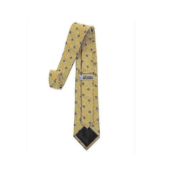 Klassisk enfärgad slimmad slips för män Yellow