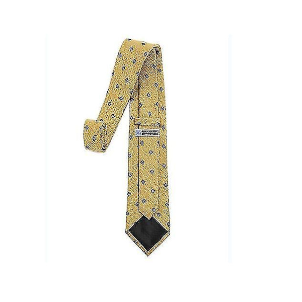 Klassisk Slim Slips for Menn i Ensfarget Design Yellow