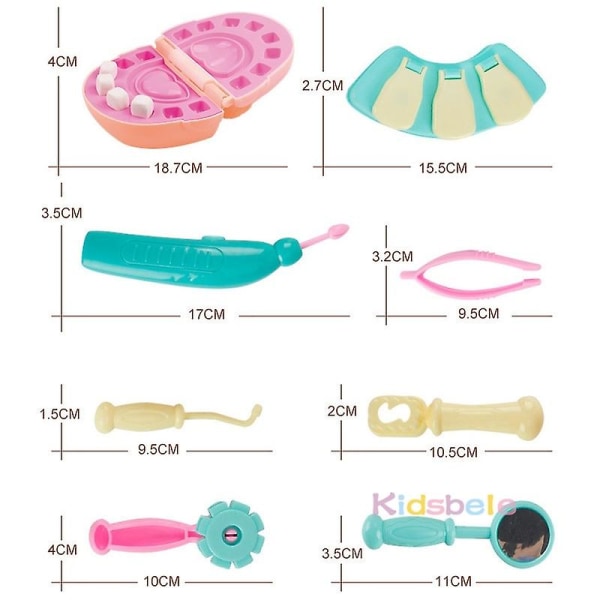 Läkarleksaker för barn Låtsaslek Leksak Tandläkare Kolla tänder Set Medical Kit Rollspel Simuleringsleksaker