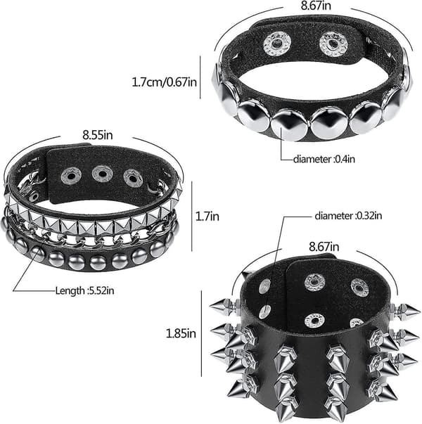 [LCS]st Punk Nitarmband Läder Nitarmband Manschett
